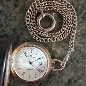 Pocket Watch engraved “I AM” by Alfred Hammel in Sterling Silver